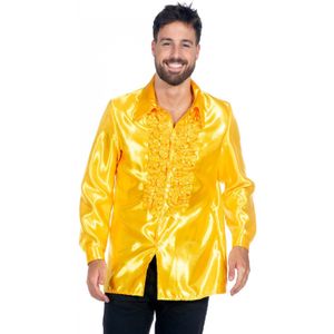 Carlos Rüschenhemd Satin für Herren gelb