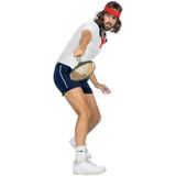 Retro Tennis Spieler Herrenkostüm weiß-blau - Herren 48 blau-weiß | Karneval & Fasching | Kostüme.com