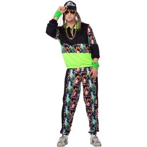 Wilbers & Wilbers Retro jaren 90 trainingspak, feesttrainingspak, 2-delig 90 dagen, uniseks, carnavalspak, foute party, maat XL 56-58