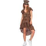 Wilbers - 4063 - Festivaljurk - Luipaardprint - Dames - Hoog-laag model met Ruches