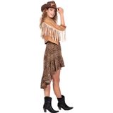 Wilbers - Damesjas - Bruin - Imitatiesuède - Franjesdetail