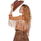 Wilbers - Damesjas - Bruin - Imitatiesuède - Franjesdetail