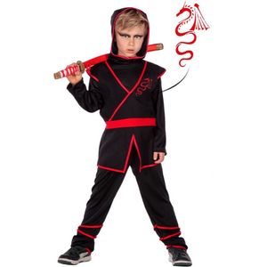 Ninja Kostuum Rood Zwart Jongen