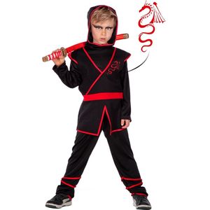Ninja Kostuum Rood Zwart Jongen