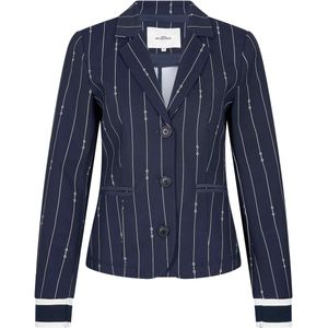 Blazer - Stretchy Effen en Gestreept - Slim Fit - Zwart - 75% Polyamide 25% Elastane