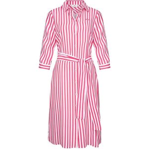 Shirtjurk - 2-Kleurig Gestreept - Viscose - Knoopsluiting - Geborduurd Logo