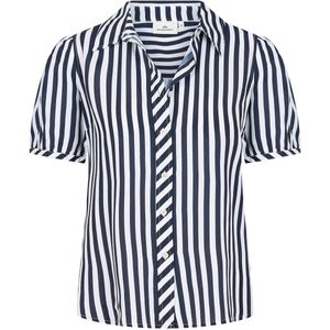 HV Society - Blouse - Viscose - Korte Pofmouw - 2 Kleuren Strepen