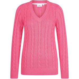 Trui - Effen - Katoen - V-vormige Halslijn - Metalen Logo Plaatje