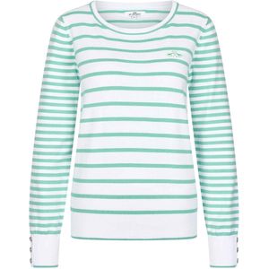 Trui - Gestreept - Katoen en Polyamide - Ronde Hals - Geborduurd Logo