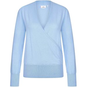 Gebreide Overslagtop - Effen - Katoen/Polyamide - Lange Mouwen