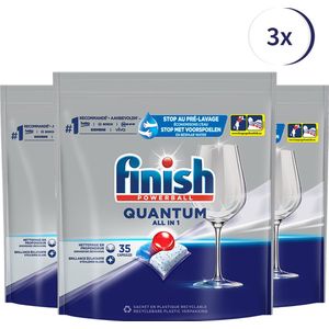 Finish Quantum Regular All in 1 Vaatwastabletten - 35 Stuks x3