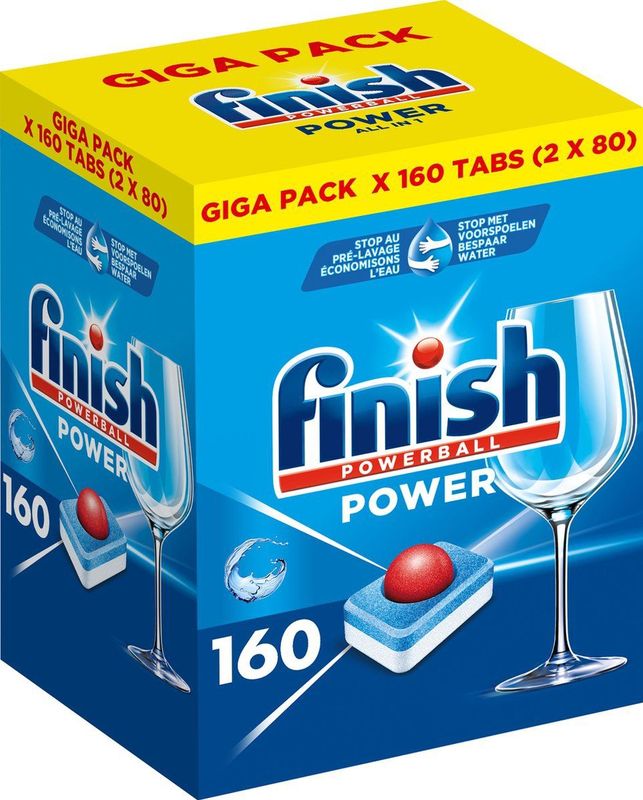 Finish Power All in One Regular Vaatwastabletten - 160 Stuks - halfjaarbox