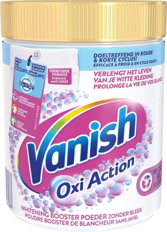 Vanish - Oxi Action - Wasbooster Poeder - Vlekverwijderaar voor Witte Was - 1 kg