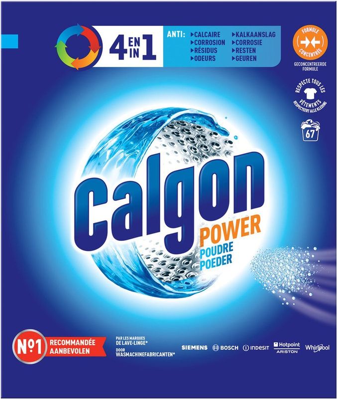 Calgon 4 in 1 Geconcentreerd Poeder Wasmachinereiniger en Anti Kalk - 67 Doseringen