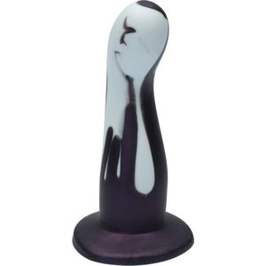 Ylva & Dite - Leda - Siliconen G-spot / Prostaat dildo - Made in Holland - Pastel Grijs / Donker Paars Metallic