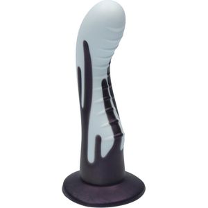 Ylva & Dite - Kajsa - Siliconen G-spot / Prostaat dildo - Made in Holland - Pastel Grijs/Donker Paars Metallic