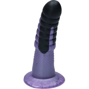 Ylva & Dite - Aria - Siliconen Anale / Vaginale dildo - Made in Holland - Drup Zwart Metallic / Violet Metallic