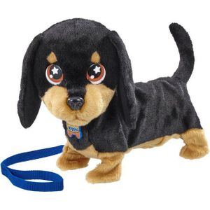 Animagic Waggles Knuffel Hond - Zwart - Interactieve Knuffel - Wandel en communiceer met Waggles
