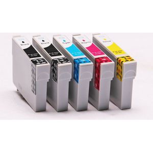 Geschikt voor Set 4x alternatief - compatible inkt cartridge voor Epson 35XL WF4720 Epson C13T35914010 35XL zwart Epson C13T35924010 35XL cyaan Epson C13T35934010 35XL magenta Epson C13T35944010 35XL geel