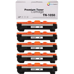 5X Brother TN-1050/TN1050 - Alterntieve Toner - 5000 Pagina's - Geschikt voor Brother DCP-1510, DCP-1512, DCP-1601, DCP-1610W, DCP-1612W, DCP-1616NW, HL-1110, HL-1112, HL-1210W, HL-1211W, HL-1212W, MFC-1810, MFC-1815, MFC-1910W