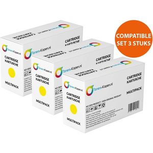 HP CF412X HP 412X – Toner – Geel – 5.000 pagina's – 3X Compatible M452dn M452dw M452nw M477fdn M477fdw M477fnw LaserJet Pro Cartridge Patroon Vervangend HP412X CF412A Printer Tonercartridge Huismerk Set Pack