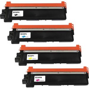Brother TN-230BK/C/M/Y - Alternatieve Toner Cartridge - Zwart/Cyaan/Magenta/Geel - 2200/1400 Pagina's voor HL-3040CN, HL-3045CN, HL-3070CW, HL-3075CW, MFC-9010CN, MFC-9120CW, MFC-9125CN, MFC-9320CW, MFC-9325CW