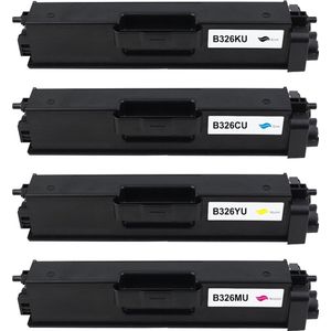 Brother TN-326BK/C/M/Y alternatief Toner cartridge magenta/Geel Cyaan Zwart zwart:4000 cyaan/magenta/geel:3500 pagina's Brother DCP-9055CDN Brother DCP-9270CDN Brother DCP-L8400CDN Brother DCP-L8450CDW Brother HL-4140CD Brother HL-4150CDN Brother HL-