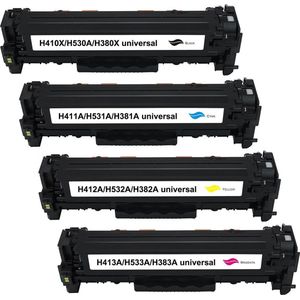 HP CE410X/CC530A/CF380X/Cartridge 718K alternatief Toner cartridge magenta/Geel Cyaan Zwart zwart:4400 cyaan/magenta/geel:2800 pagina's HP Color LaserJet CP2025 HP Color LaserJet CP2025N HP LaserJet Pro 300 color M351A HP LaserJet Pro 300 color MFP M