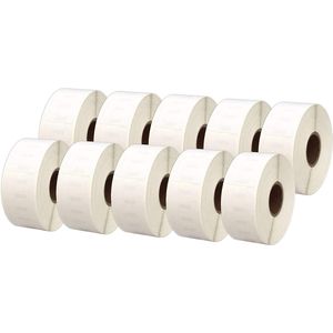 10X Dymo 11352 - S0722520 huismerk Labels - Wit - 5000 Labels - 25mmX54mm - Geschikt voor LabelWriter 310, 330 T, 400, 450, 4 XL