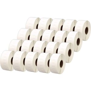 20X Dymo 11352 - S0722520 huismerk Labels - Wit - 10000 Labels - 25mmX54mm - Geschikt voor LabelWriter 310, 330 T, 400, 450, 4 XL