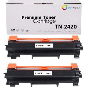 2x Brother TN2420 - TN-2420 - TN 2420 alternatief Toner cartridge Zwart 6000 pagina's BROTHER DCP L2510D BROTHER DCP L2530DW BROTHER DCP L2537DW BROTHER DCP L2550DN BROTHER HL L2310D BROTHER HL L2350DW BROTHER HL L2357DW BROTHER HL L2370DN BROTHER H