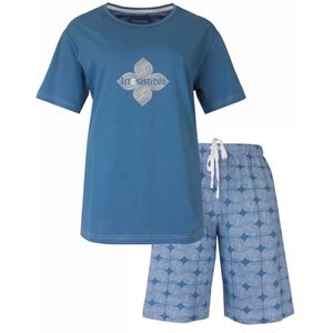 Irresistible - Dames Shortama - Pyjama Set - Ocean Blue - Katoen