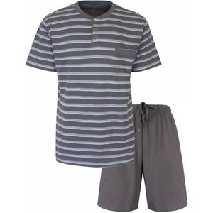 Paul Hopkins - Heren Shortama - Licht Blauw - Polohals met Knoopjes