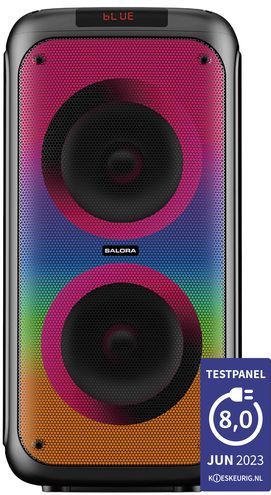 Salora - PartySpeaker M1 - Draadloze Speaker - Zwart - Ingebouwde Accu - Karaoke Functie