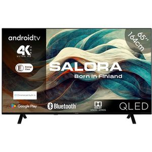 Salora 65QLED320 tv 165,1 cm (65"") 4K Ultra HD Smart TV Wifi Zwart 250 cd/m²