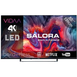Salora - FOD55UV - 4K TV - Zwart - Smart TV - Borderless