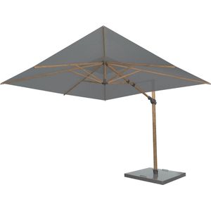 Zweefparasol Siesta premium 4-Seasons 300x300cm woodlook - (charcoal)