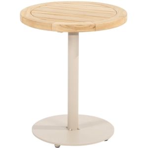 Volta teak bijzettafel centrale poot latte 45 cm.Ø (H 55) 4 Seasons Outdoor