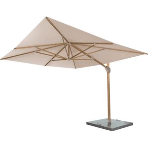 4 Seasons Outdoor Hacienda Zweefparasol 300x400 - Sand/Houtlook Frame