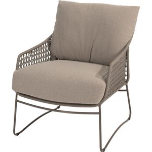 Moretti - Loungestoel - Boucle Clay - RVS-Frame - Gevlochten Touw