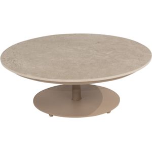 4SO Boaz koffietafel met ceramisch blad 80 cm rond centrale poot Latte -  Lounge tafels  - Specialist in Tuinmeubelen