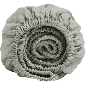 Yumeko hoeslaken gewassen linnen misty groen 180x200x30 - Biologisch & ecologisch