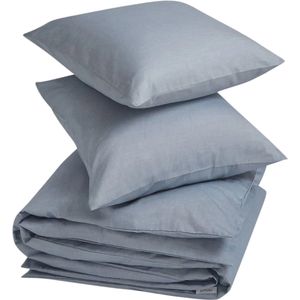 Yumeko - Dekbedovertrek - Blauw Chambray - Katoen TENCEL™ - 240x220 + 2x 60x70
