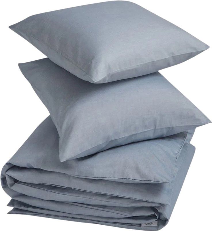 Yumeko - Dekbedovertrek - Blauw Chambray - Katoen TENCEL™ - 240x220 + 2x 60x70