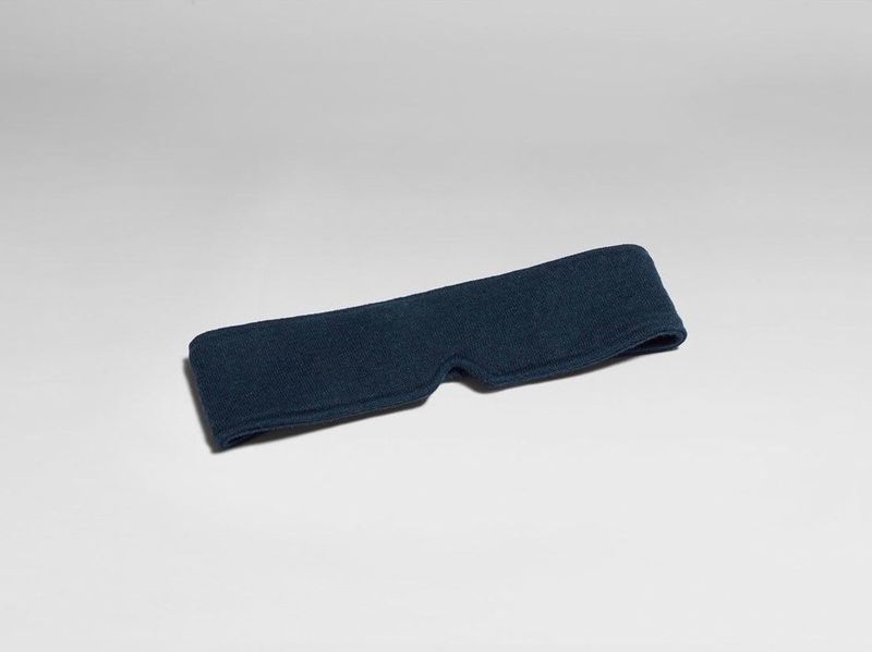 Yumeko slaapmasker gebreid katoen marineblauw melange
