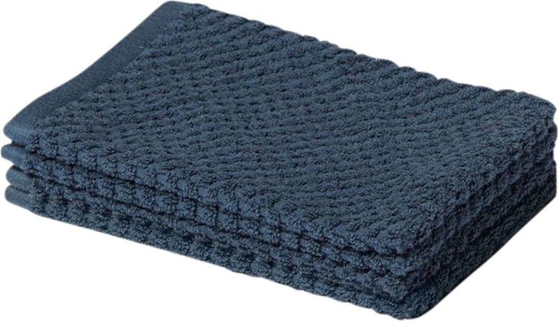 Yumeko washandjes dots blauw 15x22 - 4 st