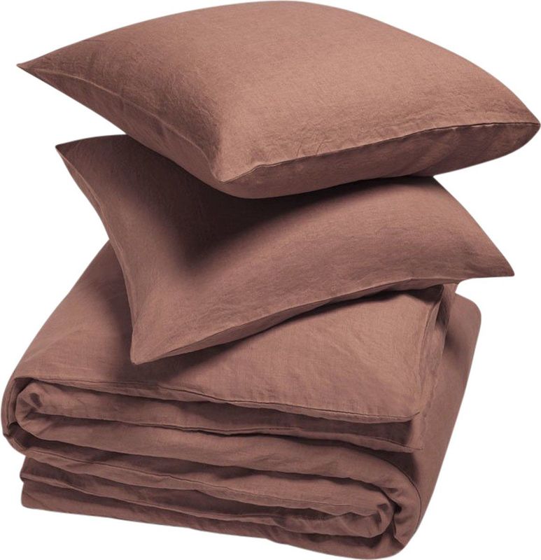 Yumeko overtrekset gewassen linnen klei roze 200x220 + 2/60x70 - Biologisch & ecologisch