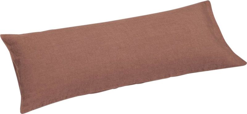 Yumeko kussensloop gewassen linnen klei roze 40x80 - Biologisch & ecologisch - 1 stuk