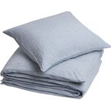 Yumeko overtrekset gewassen linnen blauw stripe 140x220 + 1/60x70 - Biologisch & ecologisch