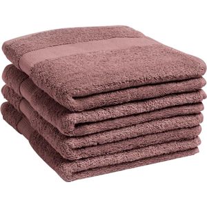 Yumeko handdoeken terry poederroze 50x100 - 4 st - Bio, eco & fairtrade